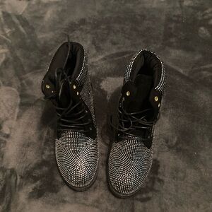 Rouge Black and Silver Ankle Boots. Never worn.